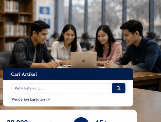 Mahasiswa berdiskusi di perpustakaan